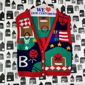 Lumy | Basketball USA Hand Knit Sweater Vest
